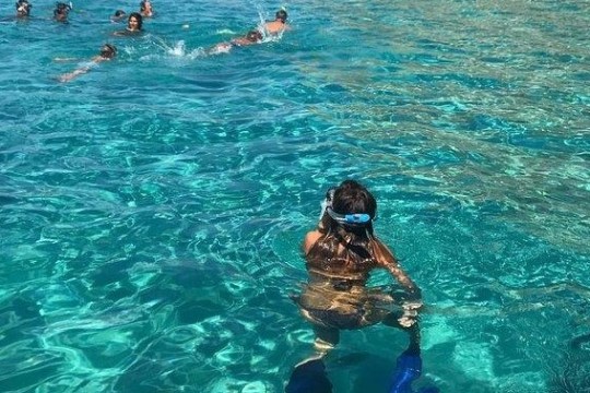 a person swimming in the water